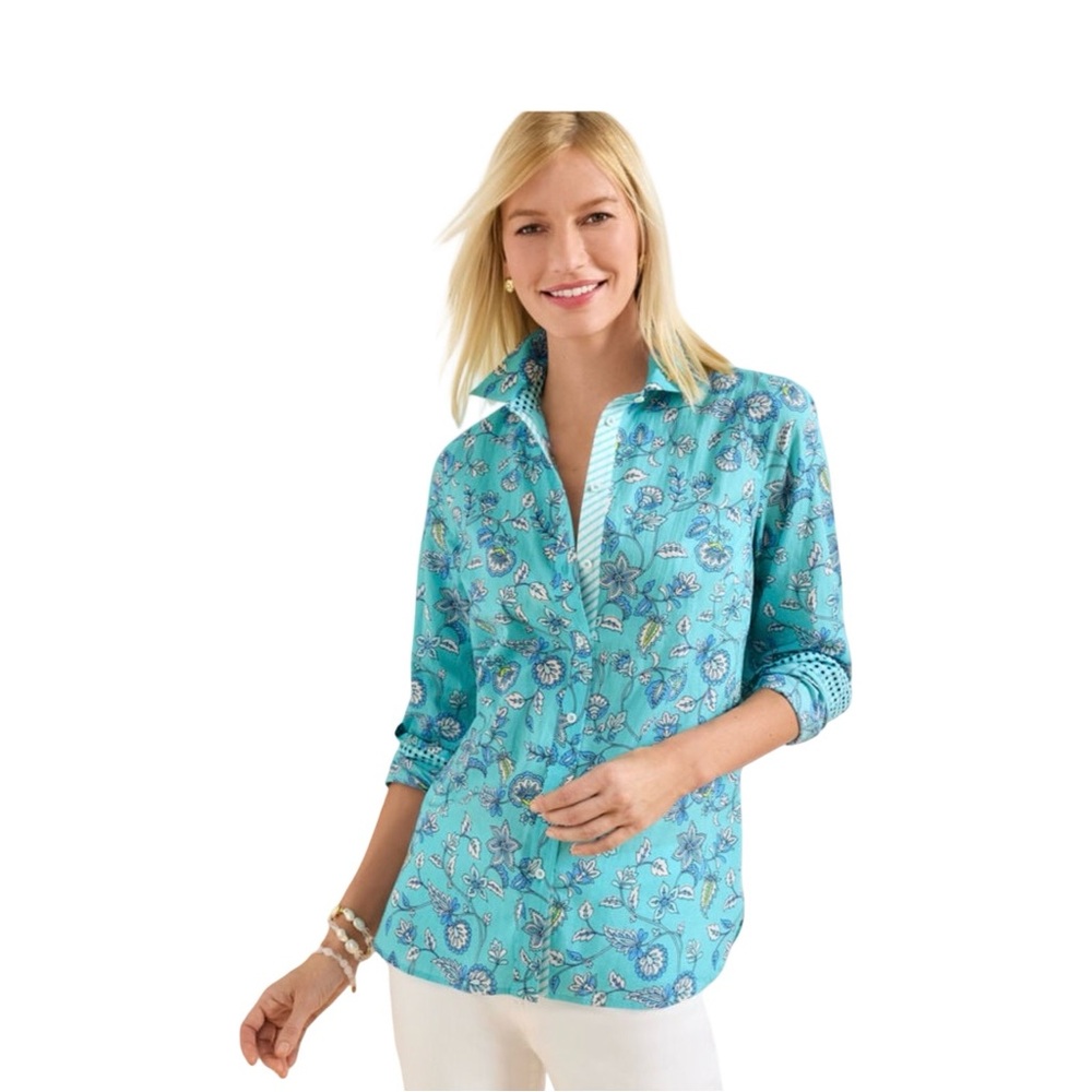 Talbots Modern Classic Shirt Dancing Jacobean